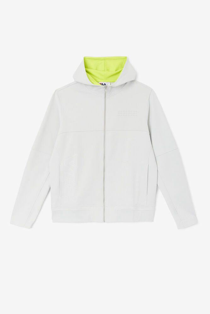 Fila Hoodie Kayra Full Zip Mens White - India LRT-509872